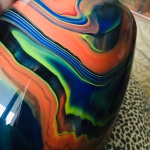 Flawless rare Italian Missoni Murano glass vase